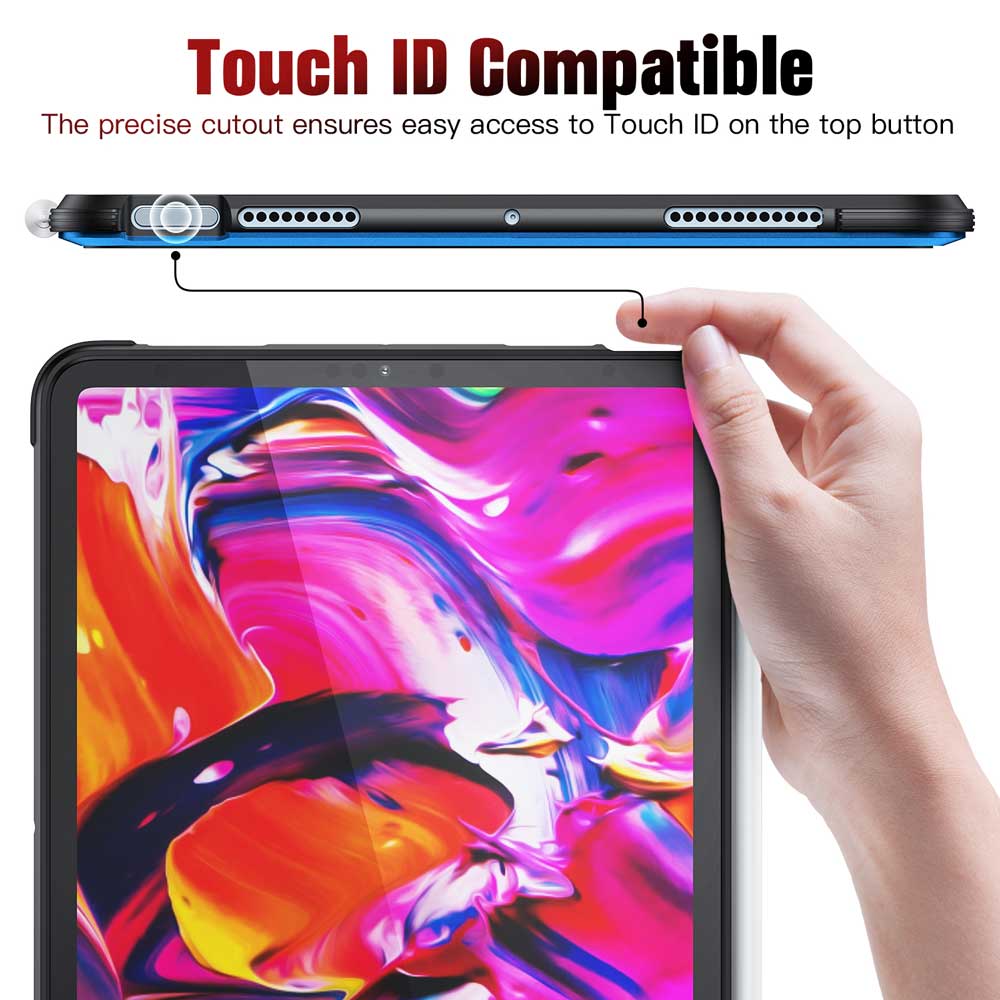 LXS-iPad-A4 | iPad Air 4 2020 / Air 5 2022 | Metal Protective Shockproof Case with hand strap kick-stand & X-Mount