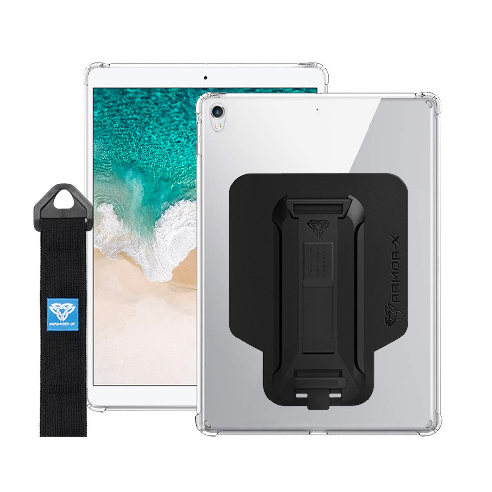 ZXS-iPad-N3CL | iPad 10.2 (7th & 8th & 9th Gen.) 2019 / 2020 / 2021 | 4 corner protection case w/ hand strap kick stand & X-mount