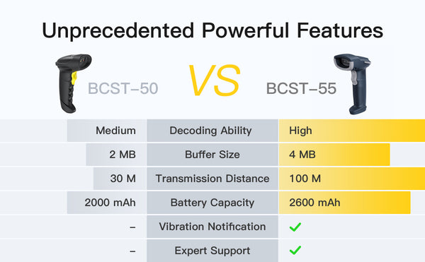 BCST-55 Barcode Scanner VS BCST-50