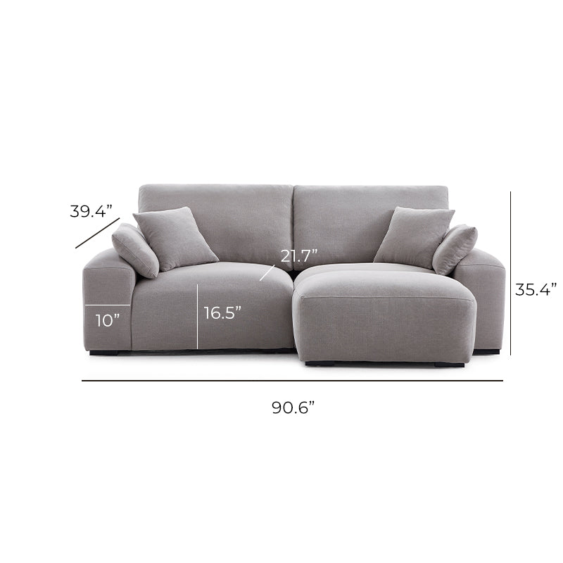 Grey Linen Box Sofa