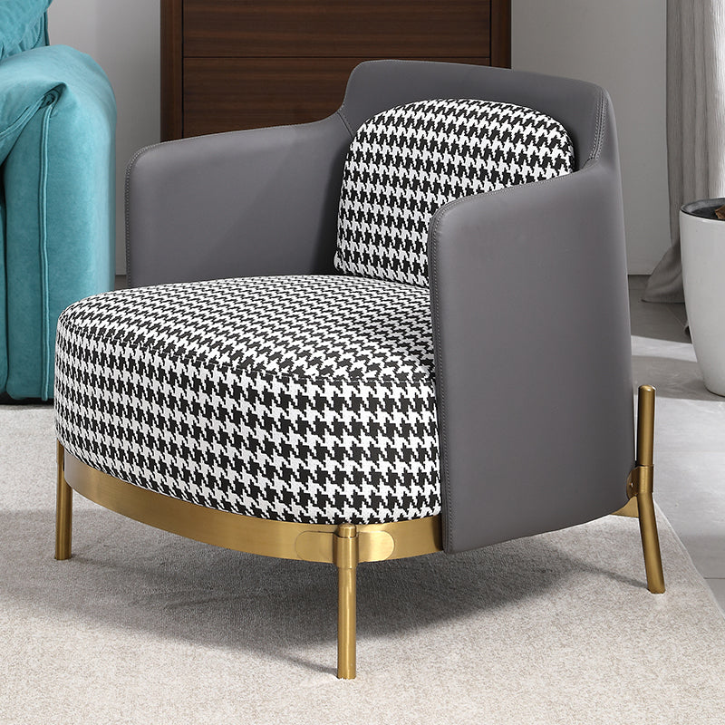 Houndstooth Barrel Chair