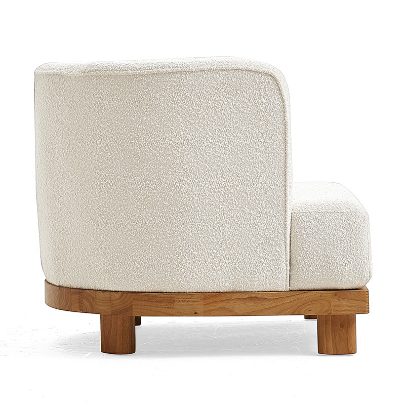 Boucle Lounge Wooden Chair