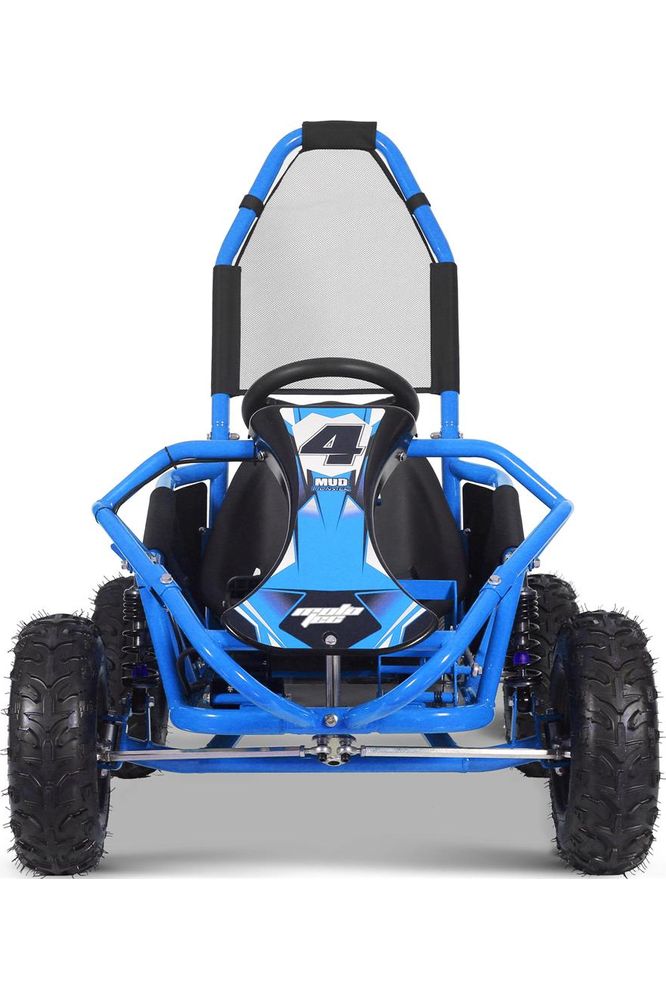 MotoTec Mud Monster Kids Electric 48v 1000w Go Kart Full Suspension Blue
