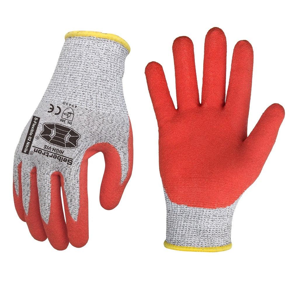 12 pairs Seibertron S-Flexible 02 13G HPPE Nitrile Coated Sandy Anti-Slip Palm Cut 5 Level Safety Work Gloves