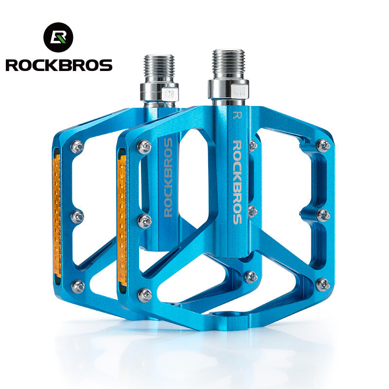 ROCKBROS Bicycle Pedal Aluminum Alloy Light Anti-skid for MTB Multiple Colors Waterproof Flat Pedals Cycling Accessories