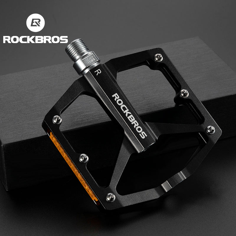 ROCKBROS Bicycle Pedal Aluminum Alloy Light Anti-skid for MTB Multiple Colors Waterproof Flat Pedals Cycling Accessories
