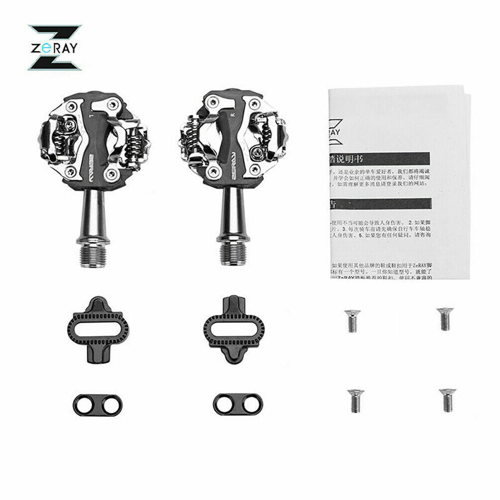 ROCKBROS ZERAY Bike Pedals Self-locking Aluminum Alloy Mountain Bike SPD CR-MO Pedals