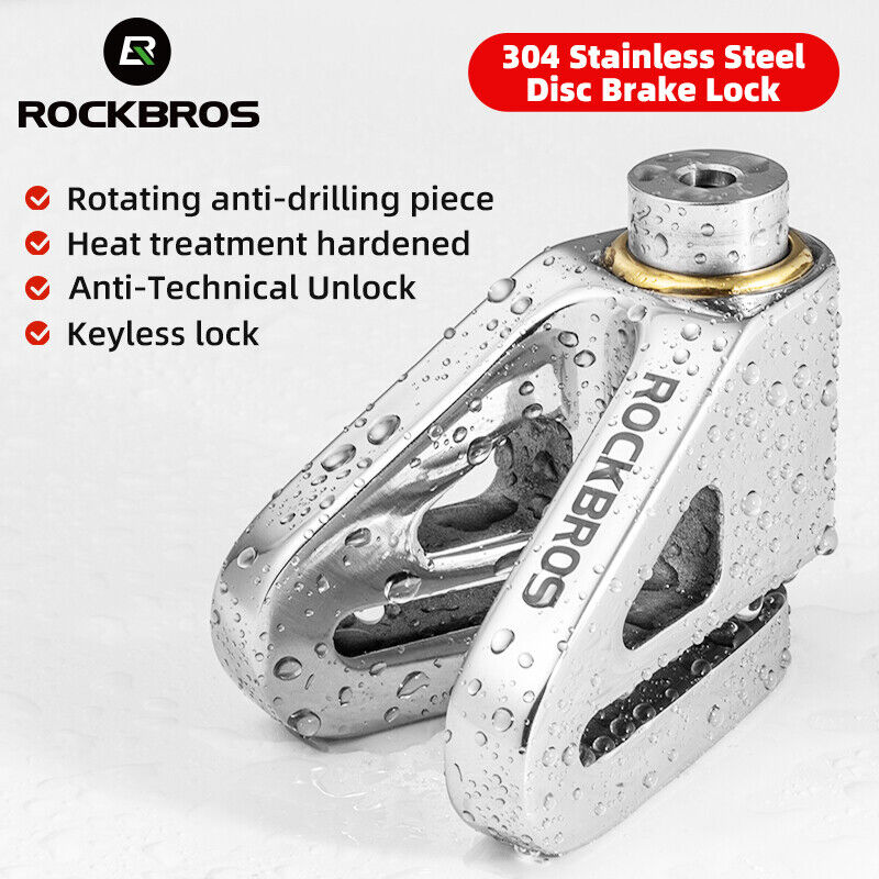 ROCKBROS Motorcycle Bicycle Disc Brake Lock 304 Stainless Steel Security Anti-Theft