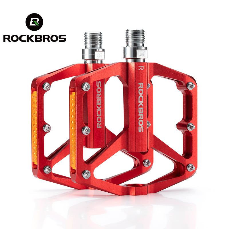 ROCKBROS Bicycle Pedal Aluminum Alloy Light Anti-skid for MTB Multiple Colors Waterproof Flat Pedals Cycling Accessories