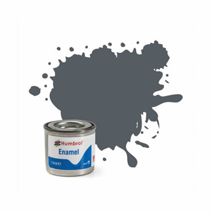 HUMAA1376 US Dark Grey Satin 14ml Tinlet No 125 Enamel Paint Humbrol