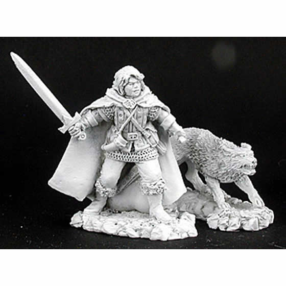 RPR02973 Cullen and Ash Ranger and Wolf Miniature Figure 25mm Heroic Scale Dark Heaven Legends