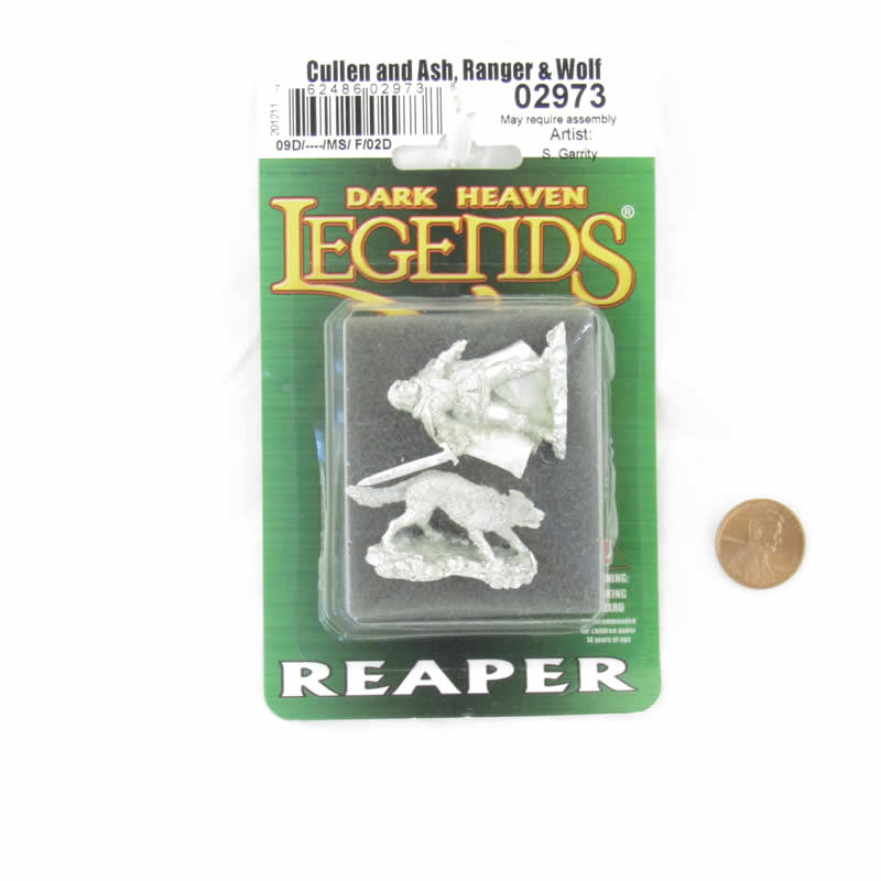 RPR02973 Cullen and Ash Ranger and Wolf Miniature Figure 25mm Heroic Scale Dark Heaven Legends