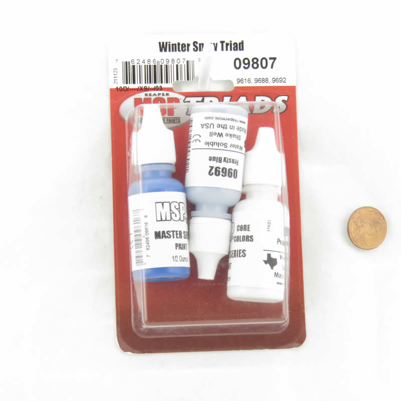 RPR09807 Winter Snow Triad Acrylic Reaper Master Series Hobby Paint Dropper Bottles