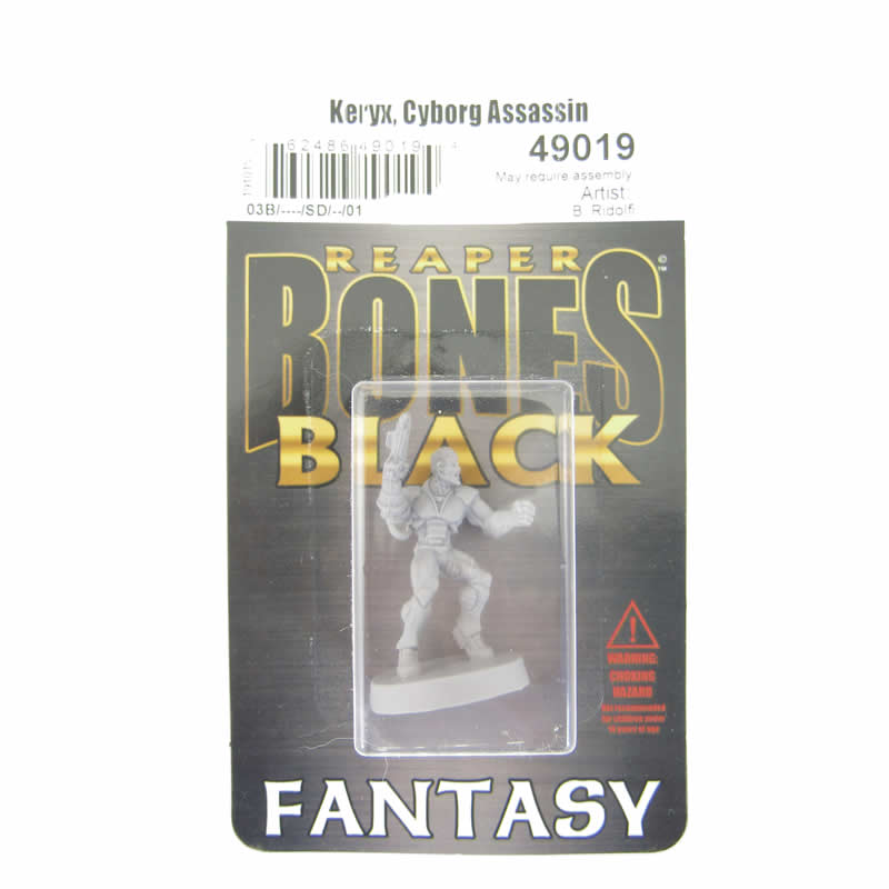 RPR49019 Keryx Cyborg Assassin Miniature 25mm Heroic Scale Bones Black