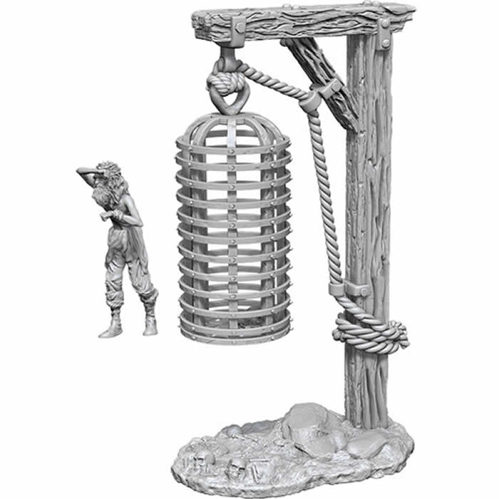 WZK90211 Hanging Cage Miniature Accessories Deep Cuts Unpainted Miniatures