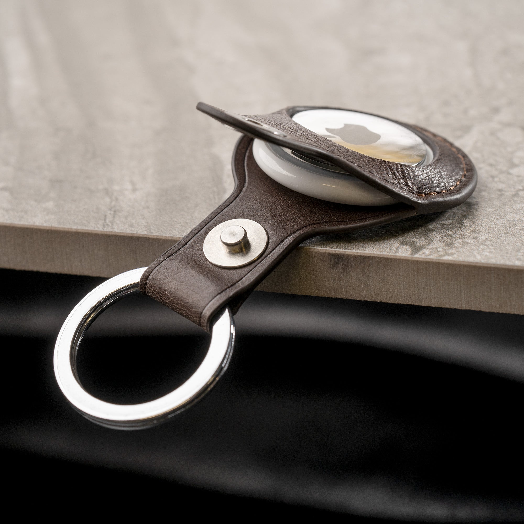 Leather AirTag Keychain