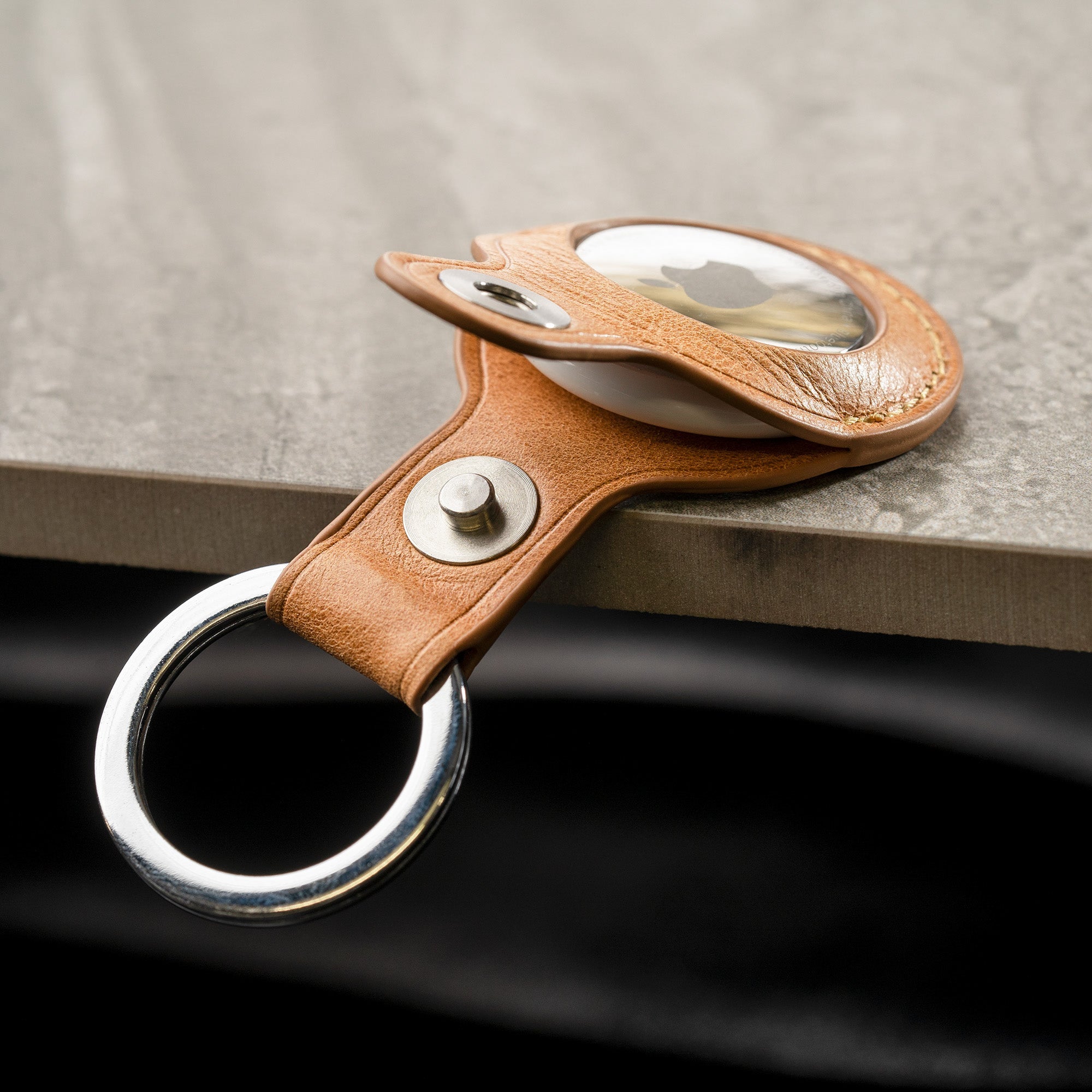 Leather AirTag Keychain