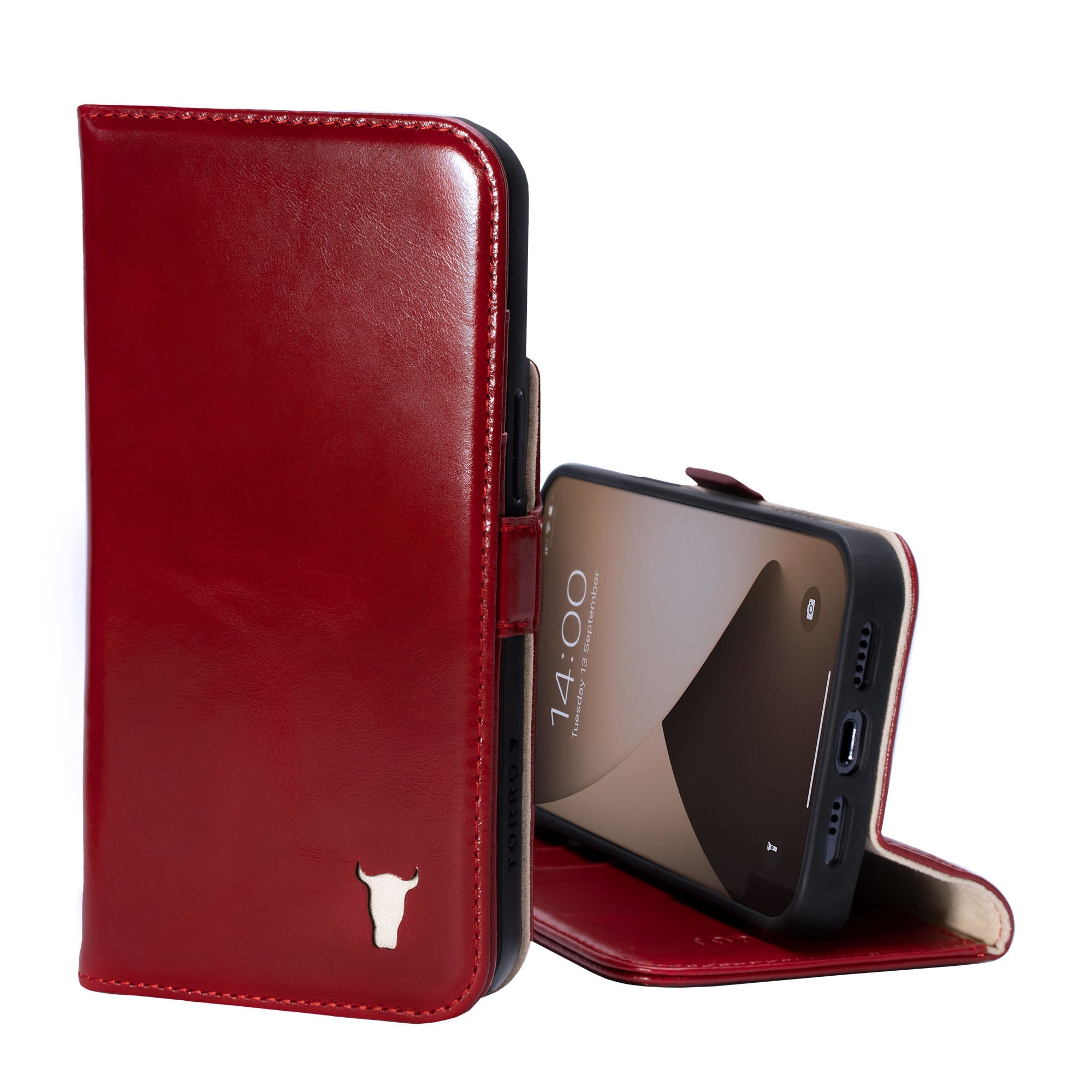 iPhone 14 Pro Leather Case (with stand function)