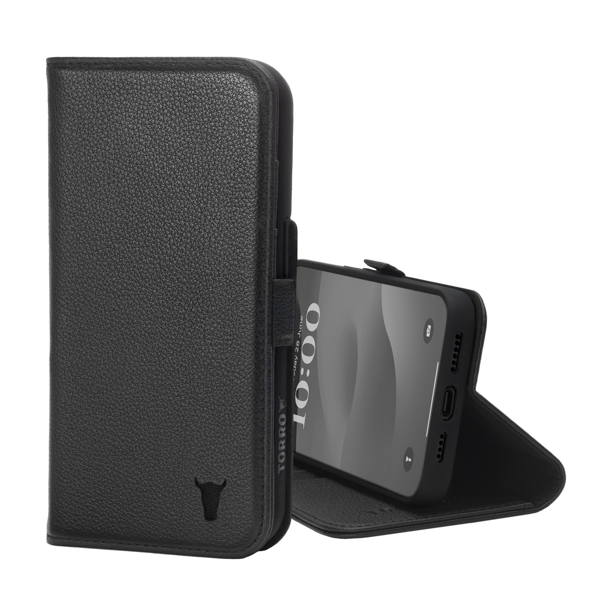 iPhone 15 Plus Leather Wallet Case (with Stand Function)