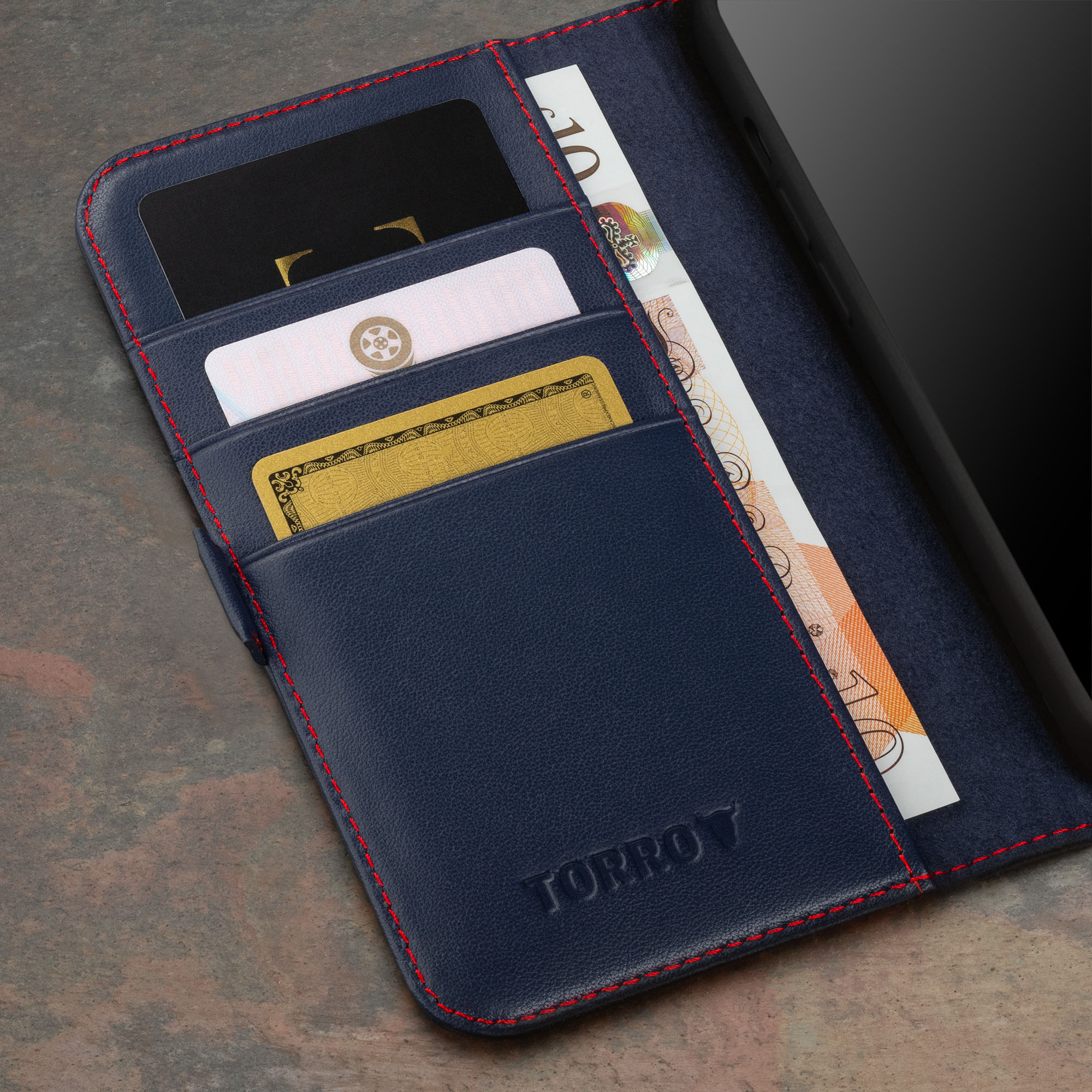 iPhone 15 Plus Leather Wallet Case (with Stand Function)