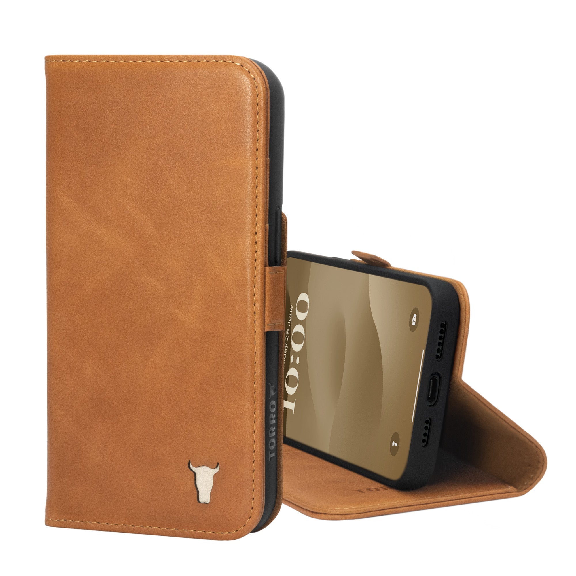 iPhone 15 Plus Leather Wallet Case (with Stand Function)
