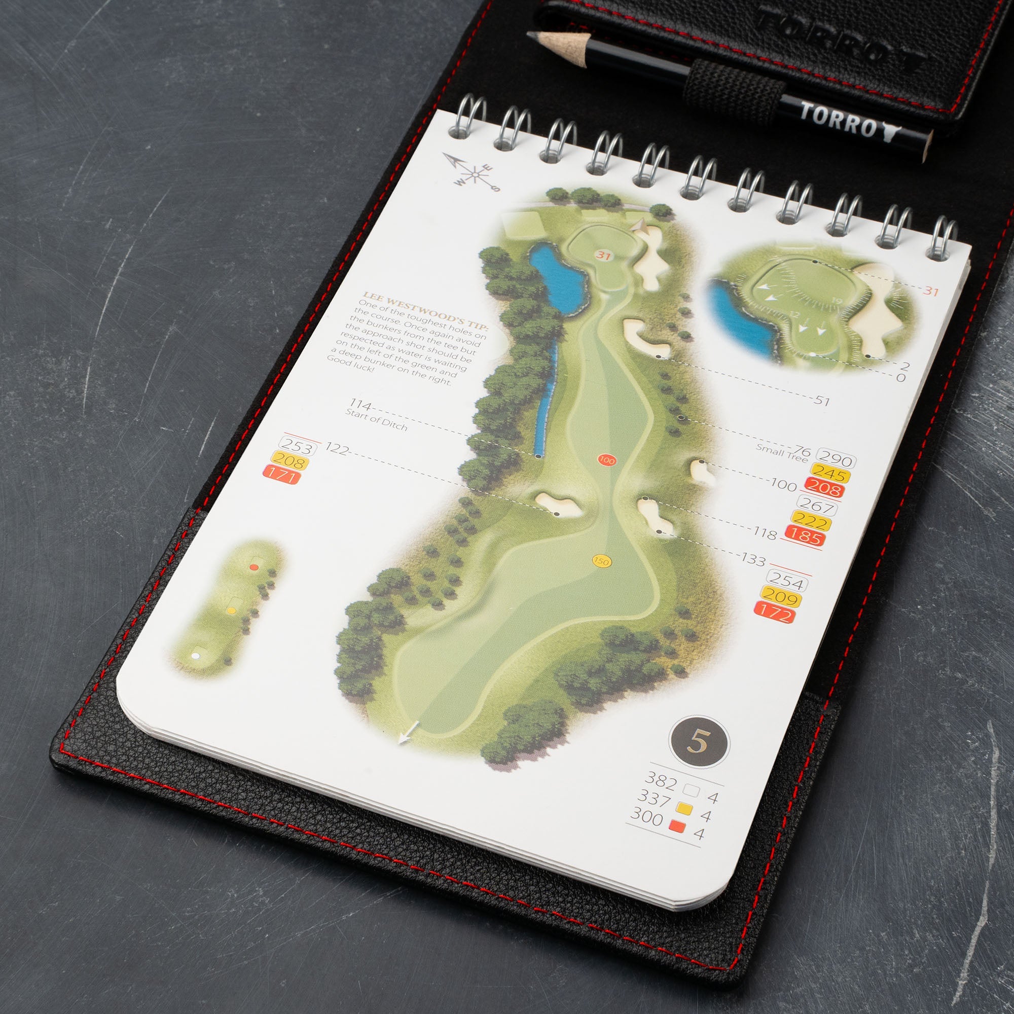 Leather Golf Scorecard Holder and Yardage Book Cover (PRO Edition)