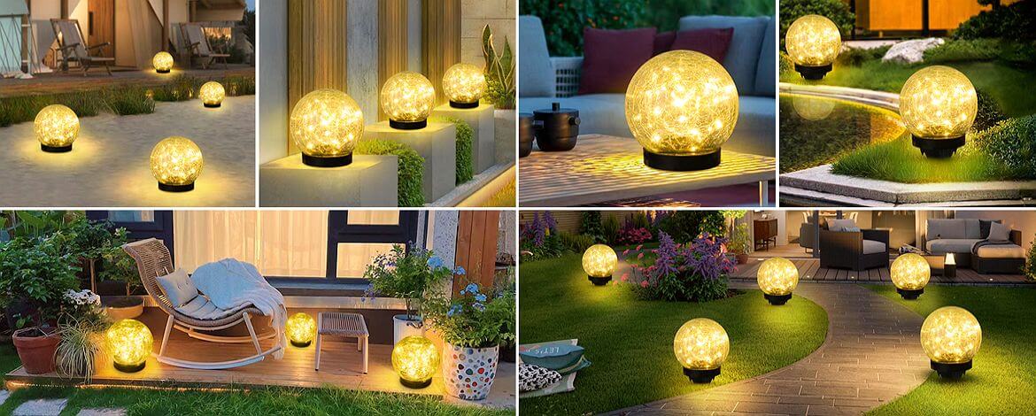 application of solar cracked glass ball lights