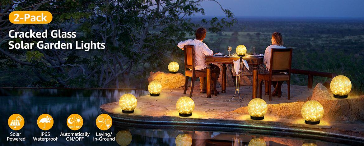 solar cracked glass ball lights
