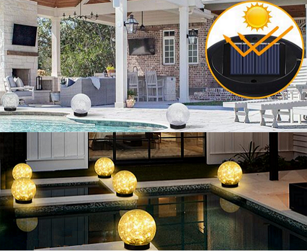 solar cracked glass lights with automatic switch