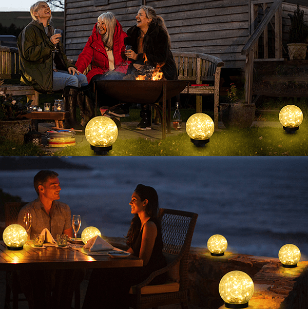solar crackwd glass light with two ways to use