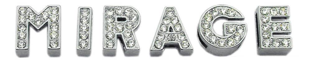 Letter F Clear Bling Sliding Charms - 10mm