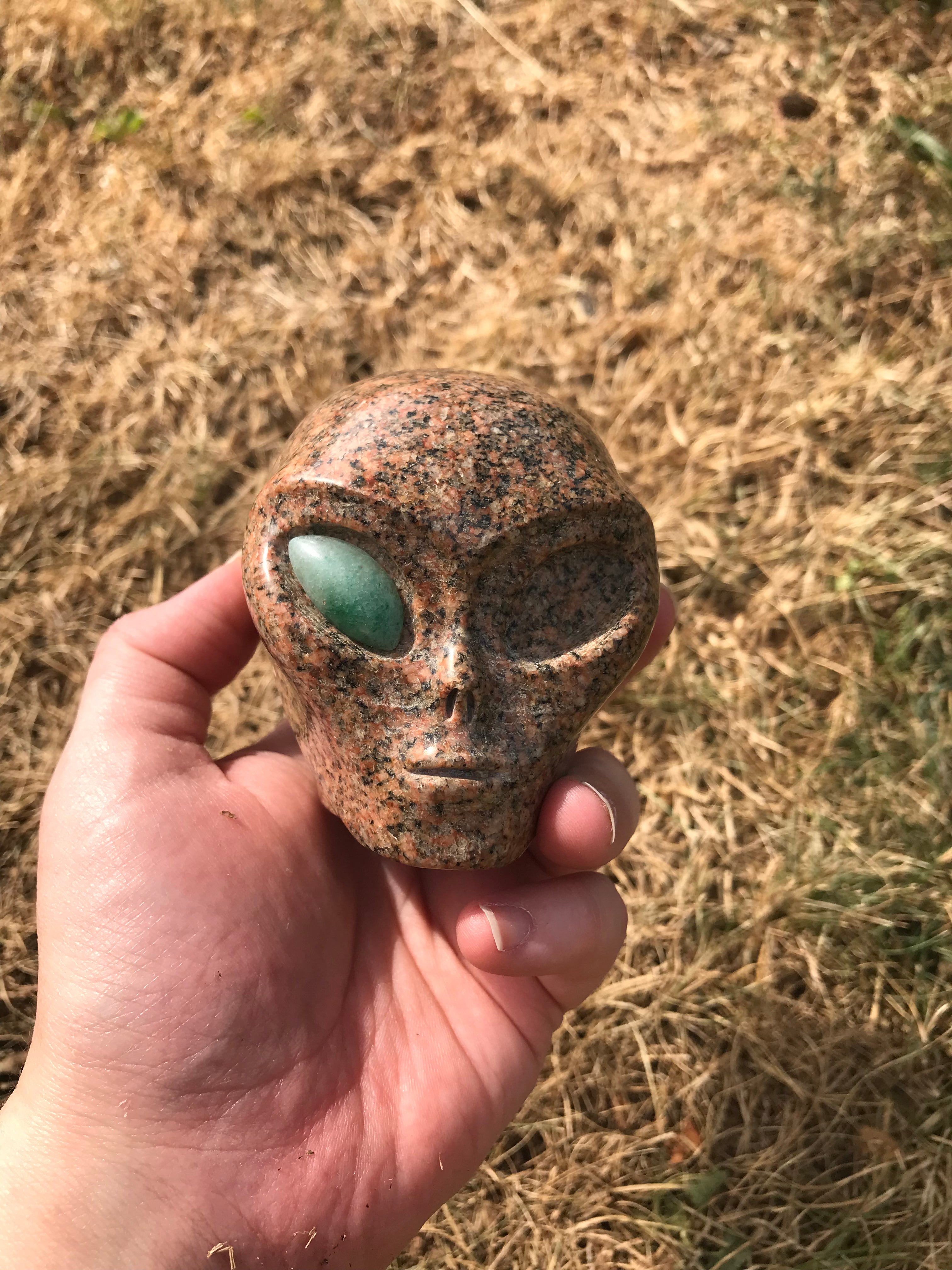 Black Tourmaline On Feldspar Alien Head