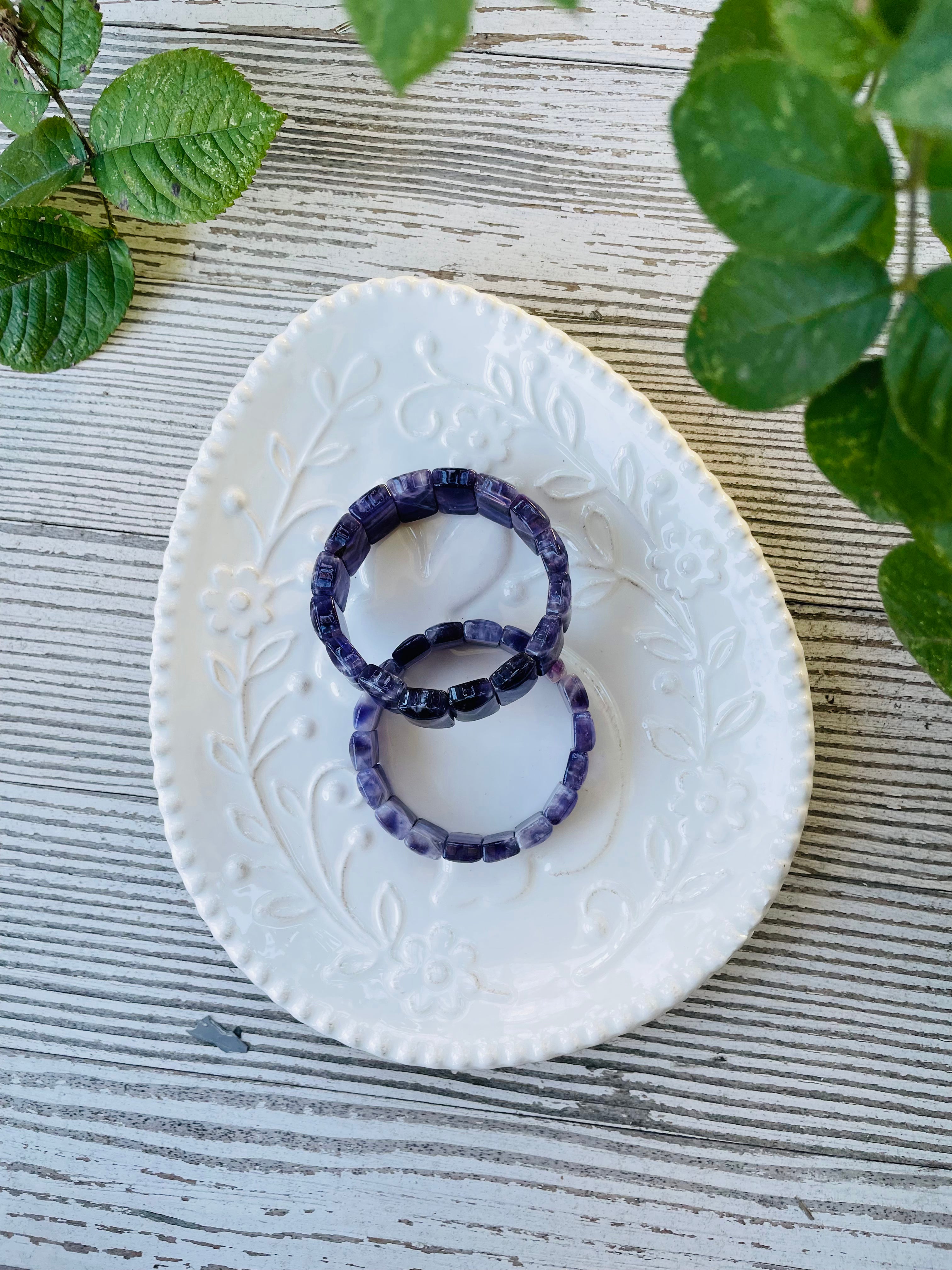 Chevron Amethyst Bracelets