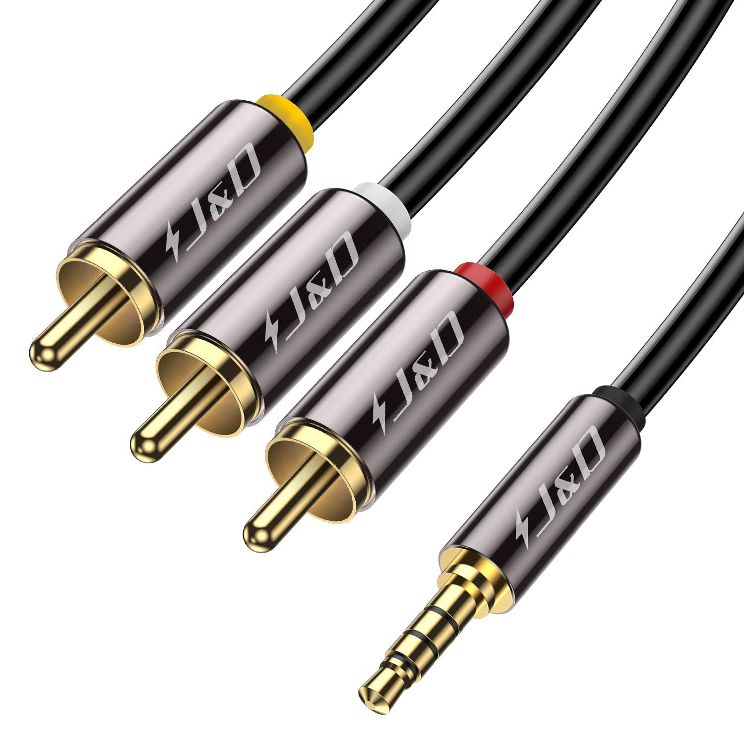 1/8 inch Male TRRS to 3 RCA Male Stereo Audio Video Cable