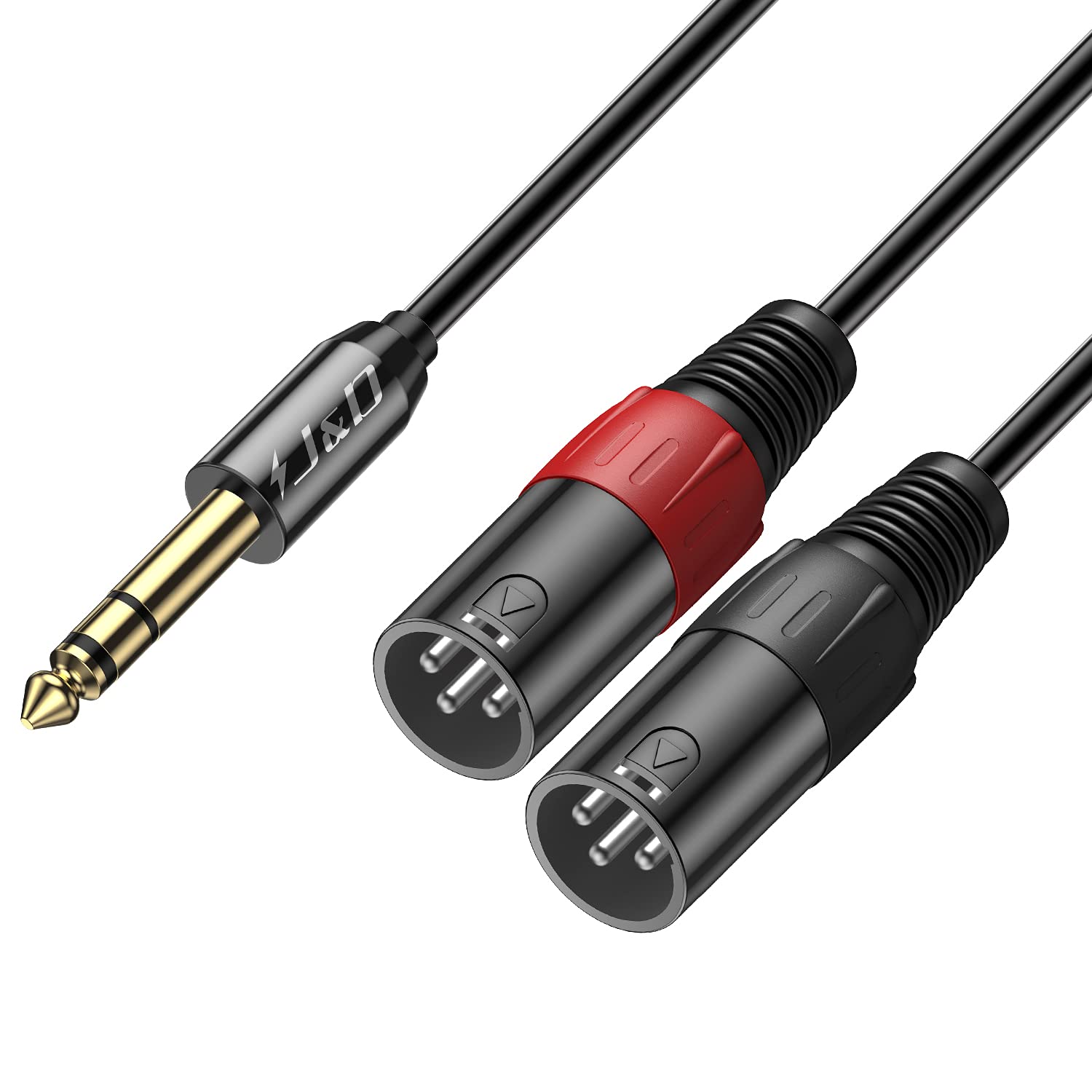 2 XLR Male to 6.35 mm 1/4 inch TRS Male Unbalanced Stereo Audio Cable