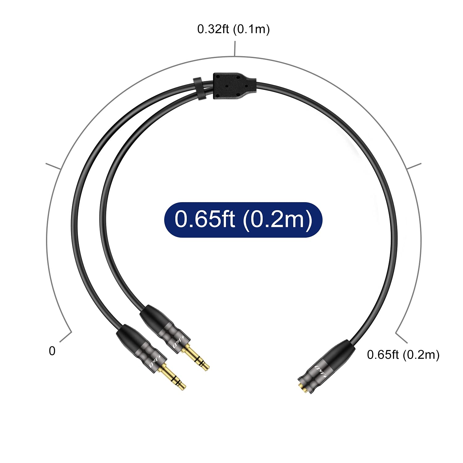 3.5mm TRS Female to Dual 3.5 mm TRS Male Y-Splitter Stereo Audio Adapter Cable