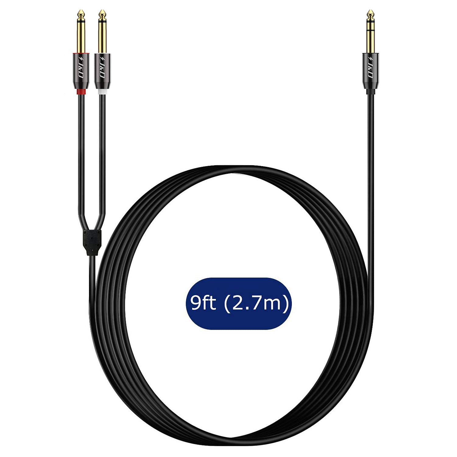 6.35 mm TRS Male to Dual 6.35 mm TS Male Stereo Instrument Cable