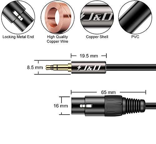 XLR Female to 1/8 inch TRS Male Balanced Microphone Cable