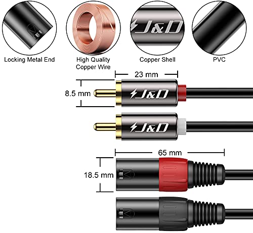 Unbalanced 2 RCA to Dual XLR Male Cable