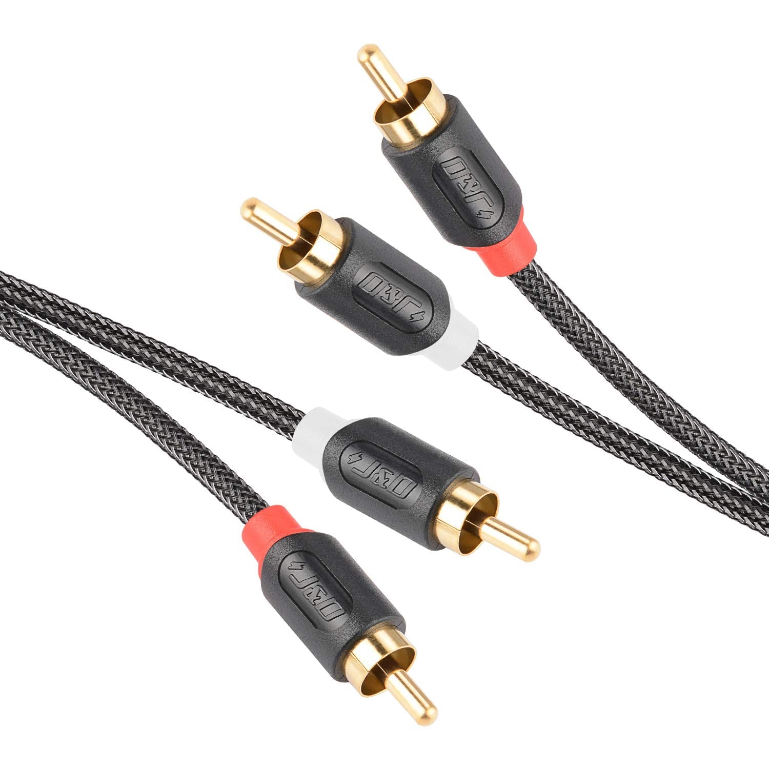 2RCA Male to 2RCA Male Stereo Audio Cable with Nylon Braid