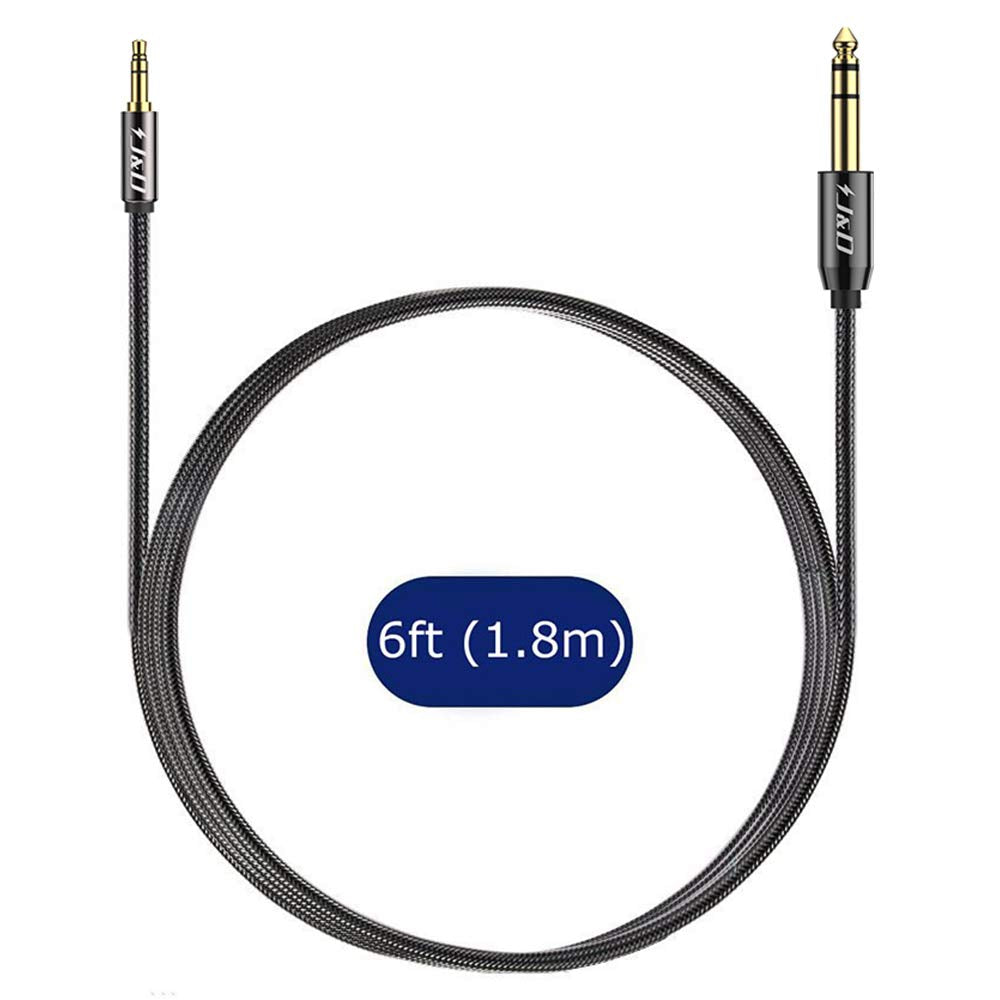 3.5 mm TRS Male to 6.35 mm TRS Male Stereo Audio Cable with Nylon Braid