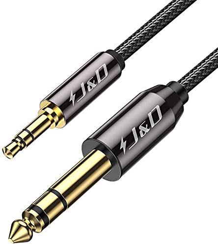 3.5 mm TRS Male to 6.35 mm TRS Male Stereo Audio Cable with Nylon Braid