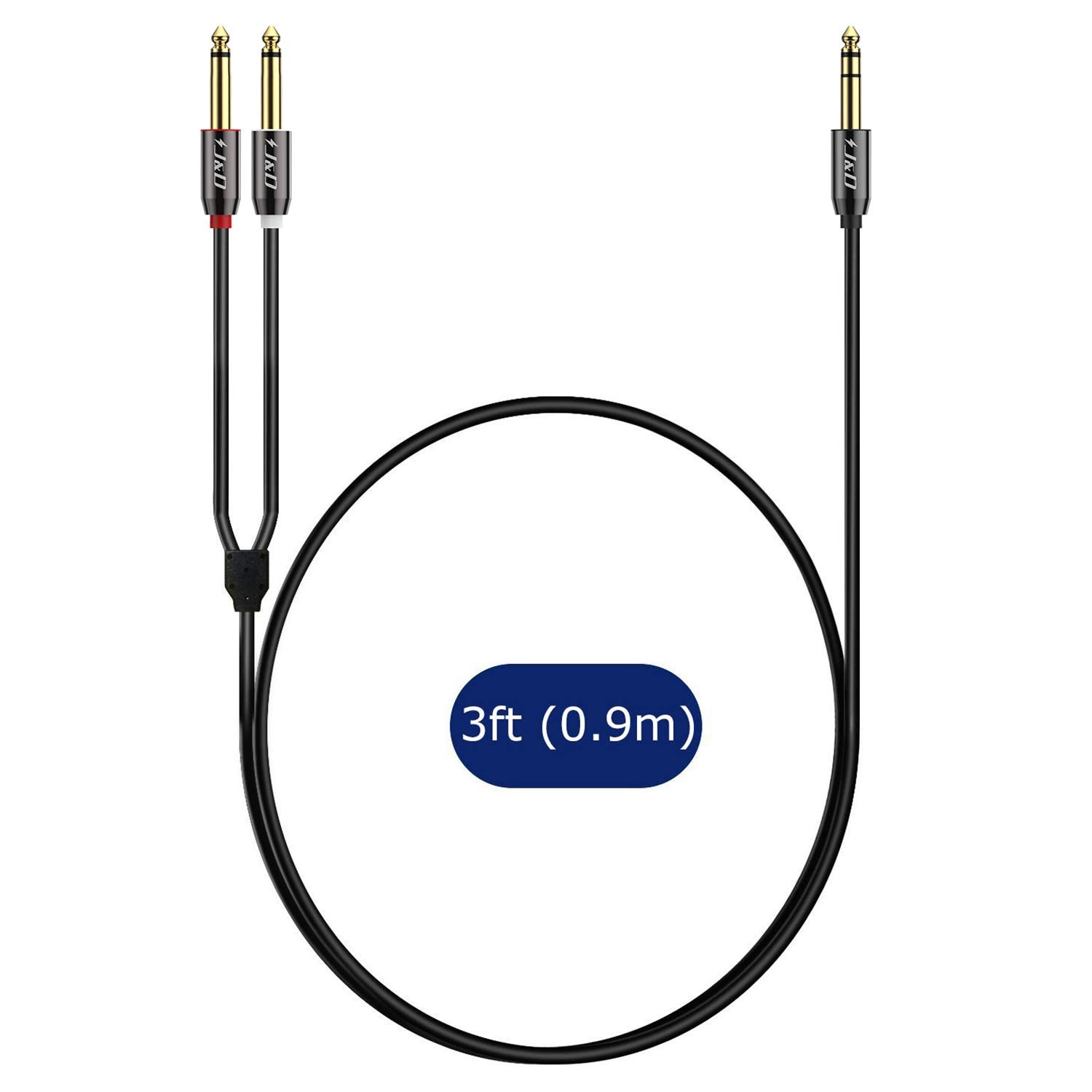 6.35 mm TRS Male to Dual 6.35 mm TS Male Stereo Instrument Cable