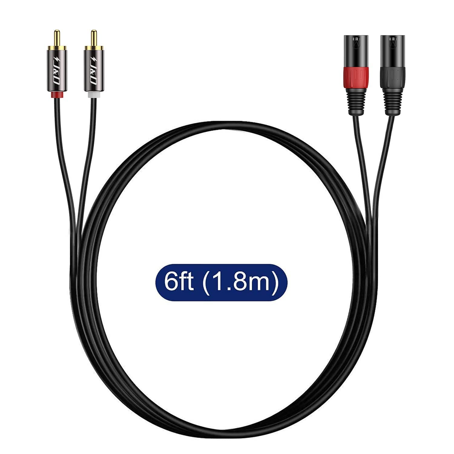 Unbalanced 2 RCA to Dual XLR Male Cable