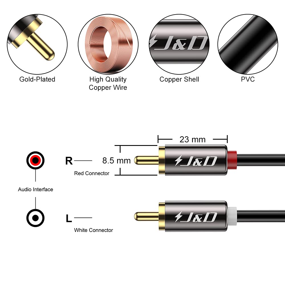 2RCA Male to 2RCA Male Stereo Audio Cable