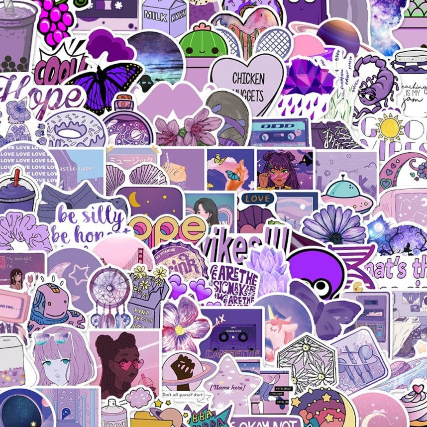 Cute Purple Stickers Pack