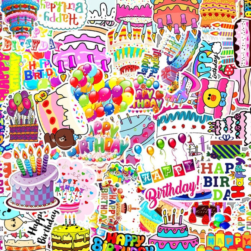 Lovely Birthday Party Self Adhesive Stickers