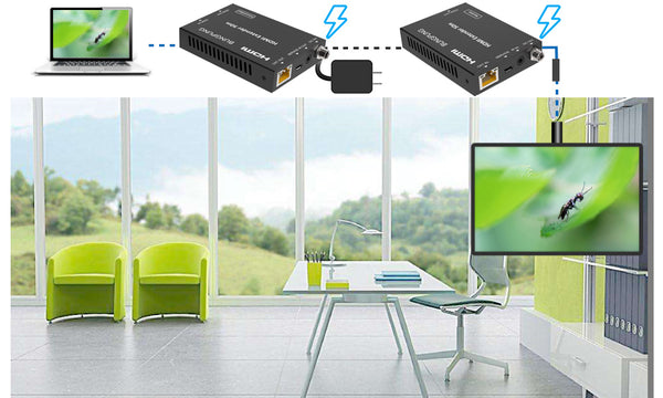 4K HDMI Extender over CAT6 Cable IR Transmission 50m power over cable-BUNGPUNG