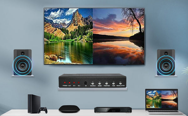 HDMI Multiviewer 2x1 1080P 60Hz PIP POP 4 display modes connection-BUNGPUNG