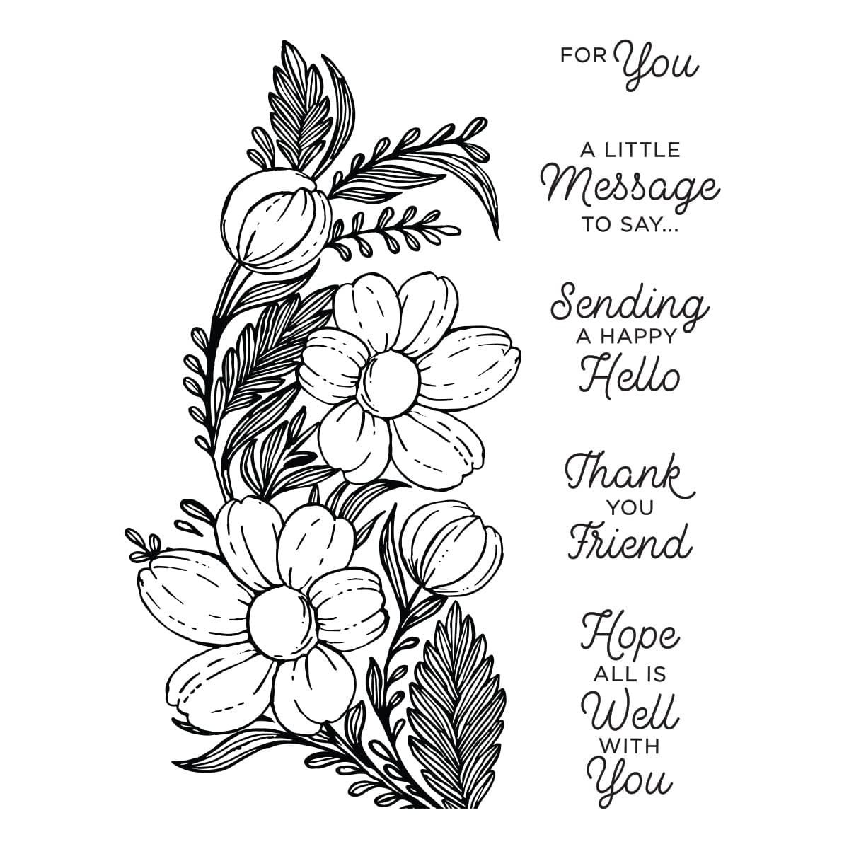 Happy Hello Floral - Clear Stamp of the Month